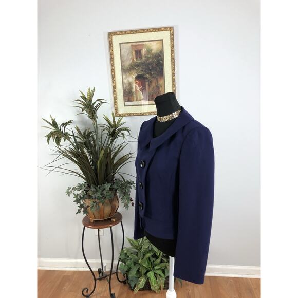 Liz Claiborne Women Jacket 4 Mob Wife 5 Buttons Front Office Siren Mob Wife - Picture 3 of 9